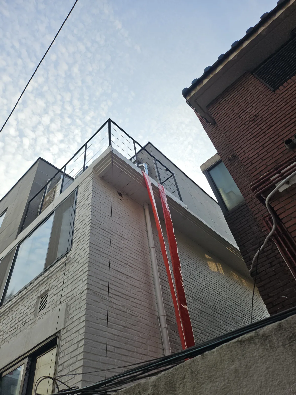 물받이 연결부 누수 교체 전